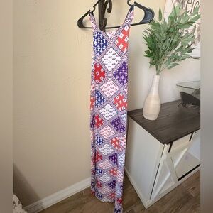Colorful Geometric Maxi Dress